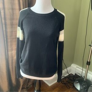 Minnie Rose silk blend black throwback crewneck sweater size XS